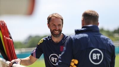 Soccer Football - Euro 2020 - England Training - St. George's Park, Burton Upon Trent, Britain - July 8, 2021 England manager Gareth Southgate during training REUTERS / Carl Recine