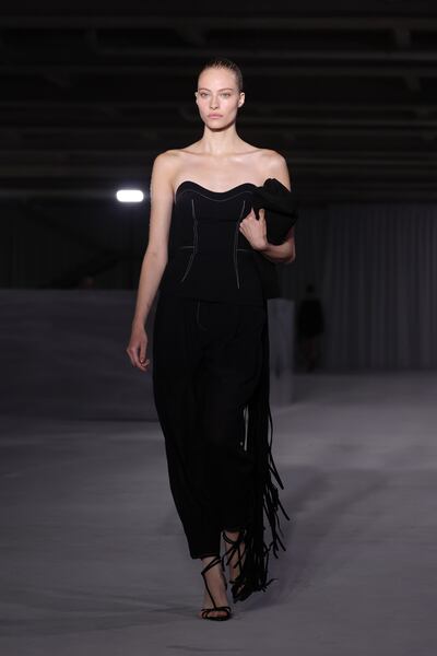 MILAN, ITALY - SEPTEMBER 19: A model walks the runway at the Philosophy Di Lorenzo Serafini fashion show during the Milan Womenswear Spring/Summer 2025 on September 19, 2024 in Milan, Italy. (Photo by Andreas Rentz / Getty Images)