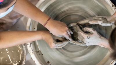 The growing trend of pottery in Dubai, with more studios opening up around the city, we look at what draws people into the craft. Feature on The Mud House located in Al Quoz industrial are in Dubai on June 8th, 2021. The Mud House offers classes for beginners and seasoned potters alike. Antonie Robertson / The National. Reporter: Alexandra Chaves for National
