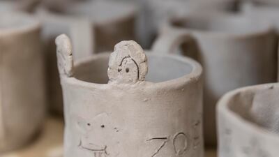 The growing trend of pottery in Dubai, with more studios opening up around the city, we look at what draws people into the craft. Feature on The Mud House located in Al Quoz industrial are in Dubai on June 8th, 2021. Finished pottery hand made at The Mud House. Antonie Robertson / The National. Reporter: Alexandra Chaves for National