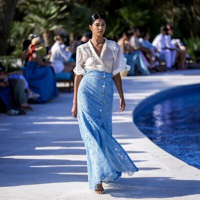 Sara AlTwaim's signature lace at the Red Sea Fashion Week. Photo: Red Sea Fashion Week