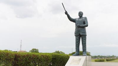 the statue of John Garang in the John Garang Memorial, Juba, South Sudan. The National