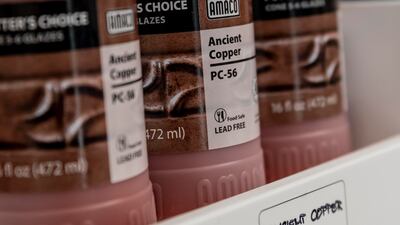 The growing trend of pottery in Dubai, with more studios opening up around the city, we look at what draws people into the craft. Feature on The Mud House located in Al Quoz industrial are in Dubai on June 8th, 2021. The dedicated pottery focused retail space at The Mud House that offers pottery dedicated tools and products. Antonie Robertson / The National. Reporter: Alexandra Chaves for National