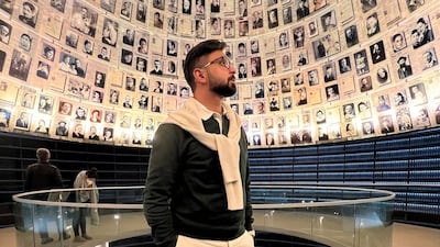 Emirati Majed Al Seyabi at the Holocaust Memorial Museum in Jerusalem. The Abu Dhabi resident believes wants to initiate deeper ties with the Jewish community. Photo: Majed Al Seyabi