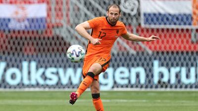 Daley Blind of Netherlands passes the ball during the international friendly match between Netherlands and Georgia at De Grolsch Veste Stadium. Getty Images