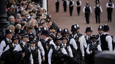 British Police gather outside Buckingham Palace on September 14, 2022. AFP