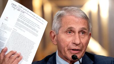 FILE PHOTO: Dr. Anthony Fauci, director of the National Institute of Allergy and Infectious Diseases, speaks during a Senate Health, Education, Labor, and Pensions Committee hearing at the Dirksen Senate Office Building in Washington, D. C. , U. S. , July 20, 2021. Stefani Reynolds / Pool via REUTERS / File Photo