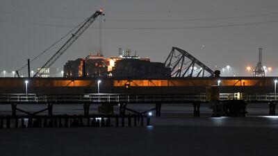 A view of the Dali cargo vessel which crashed into the Francis Scott Key Bridge causing it to collapse in Baltimore, Maryland, U. S. , March 26, 2024. REUTERS / Craig Hudson