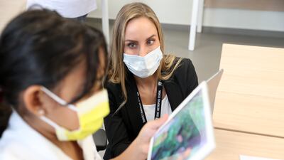 Gems Metropole School in Dubai has brought augmented reality into the classroom, using cutting-edge digital tools to allow for a greater understanding of the world. Pawan Singh / The National