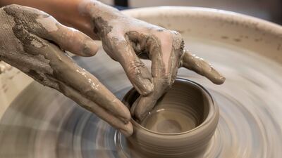 The growing trend of pottery in Dubai, with more studios opening up around the city, we look at what draws people into the craft. Feature on The Mud House located in Al Quoz industrial are in Dubai on June 8th, 2021. The Mud House offers classes for beginners and seasoned potters alike. Antonie Robertson / The National. Reporter: Alexandra Chaves for National
