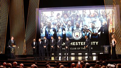 Ferran Soriano CEO of Manchester City makes a speech after the team received the Men's Club of the Year award during the Ballon d'Or 2023 ceremony at the Theatre du Chatelet in Paris, France, 30 October 2023. EPA / MOHAMMED BADRA