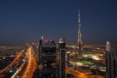 DUBAI, UAE. April 7, 2014 - Photograph of a view over Sheikh Zayed Road and the skyline in Dubai, April 7, 2014. (Photos by: Sarah Dea/The National, Story by: STANDALONE, ANNIVERSARY ISSUE, FOCUS)