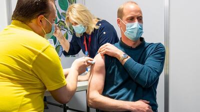 Prince William, the Duke of Cambridge, tweeted this picture after receiving his coronavirus vaccination this week. Kensington Palace