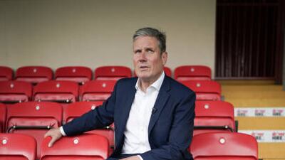 Labour party leader Sir Keir Starmer tours Batley Bulldogs Rugby league stadium in Batley, England. (Photo by Christopher Furlong / Getty Images)