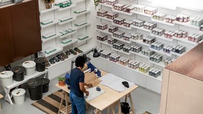 The growing trend of pottery in Dubai, with more studios opening up around the city, we look at what draws people into the craft. Feature on The Mud House located in Al Quoz industrial are in Dubai on June 8th, 2021. The dedicated pottery focused retail space at The Mud House that offers pottery dedicated tools and products. Antonie Robertson / The National. Reporter: Alexandra Chaves for National