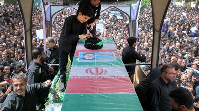 A handout picture provided by the Iranian presidency shows the coffin of late Iranian president Ebrahim Raisi during a funeral procession in the eastern city of Birjand on May 23, 2024. President Ebrahim Raisi and seven members of his entourage, including foreign minister Hossein Amir-Abdollahian, were killed in a helicopter crash on a fog-shrouded mountainside in Iran on May 19. (Photo by Iranian Presidency / AFP) / === RESTRICTED TO EDITORIAL USE - MANDATORY CREDIT "AFP PHOTO / HO / IRANIAN PRESIDENCY" - NO MARKETING NO ADVERTISING CAMPAIGNS - DISTRIBUTED AS A SERVICE TO CLIENTS ===