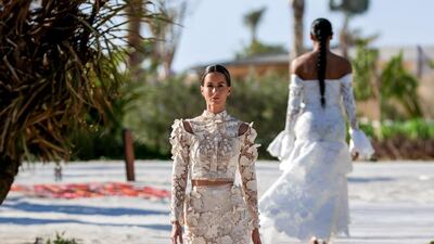 Intricate lace work by Sara AlTwaim. Photo: Red Sea Fashion Week