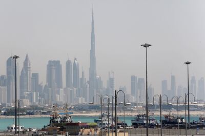 The skyline is seen with the Burj Khalifa. Reuters