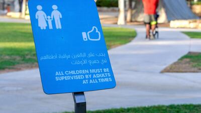 Abu Dhabi, United Arab Emirates, October 26, 2020. The "new norm" of Covid-19 precautionary measures at Umm Al Emarat Park, Abu Dhabi, on a Monday afternoon. Victor Besa/The National Section: NA Reporter: