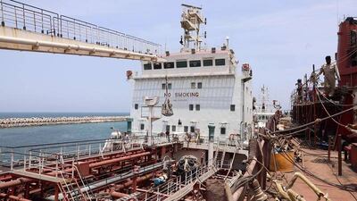 Crew quarters on the Mt Iba docked in Dubai Maritime City port on May 6, 2021. Andy Scott / The National