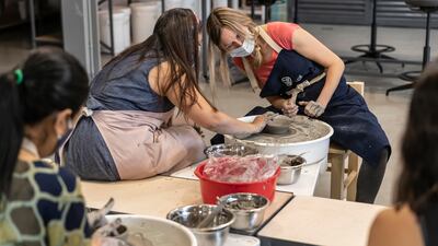 The growing trend of pottery in Dubai, with more studios opening up around the city, we look at what draws people into the craft. Feature on The Mud House located in Al Quoz industrial are in Dubai on June 8th, 2021. The Mud House offers classes for beginners and seasoned potters alike. Antonie Robertson / The National. Reporter: Alexandra Chaves for National