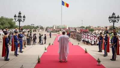A general view of people gathering ahead of Chad President-elect General Mahamat Idriss Deby Itno's inauguration at the Palace of Arts and Culture in N'Djamena on May 23, 2024. (Photo by Joris Bolomey / AFP)