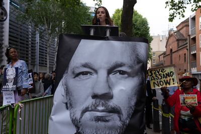 Stella Assange, wife of WikiLeaks founder Julian Assange, delivers a speech in 2022. Getty Images